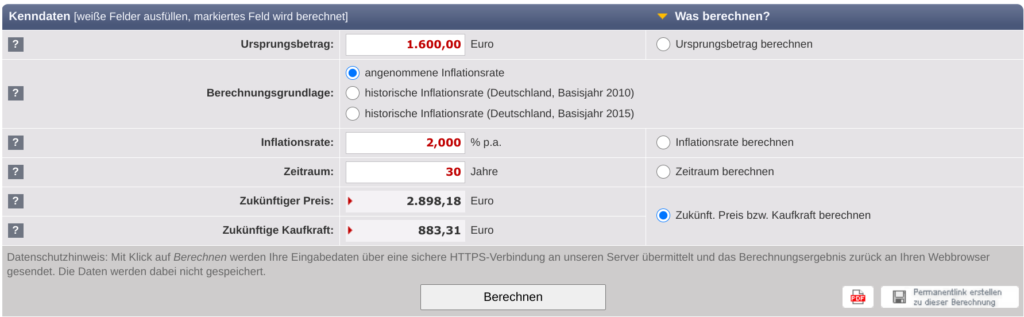 Inflationsrechner
